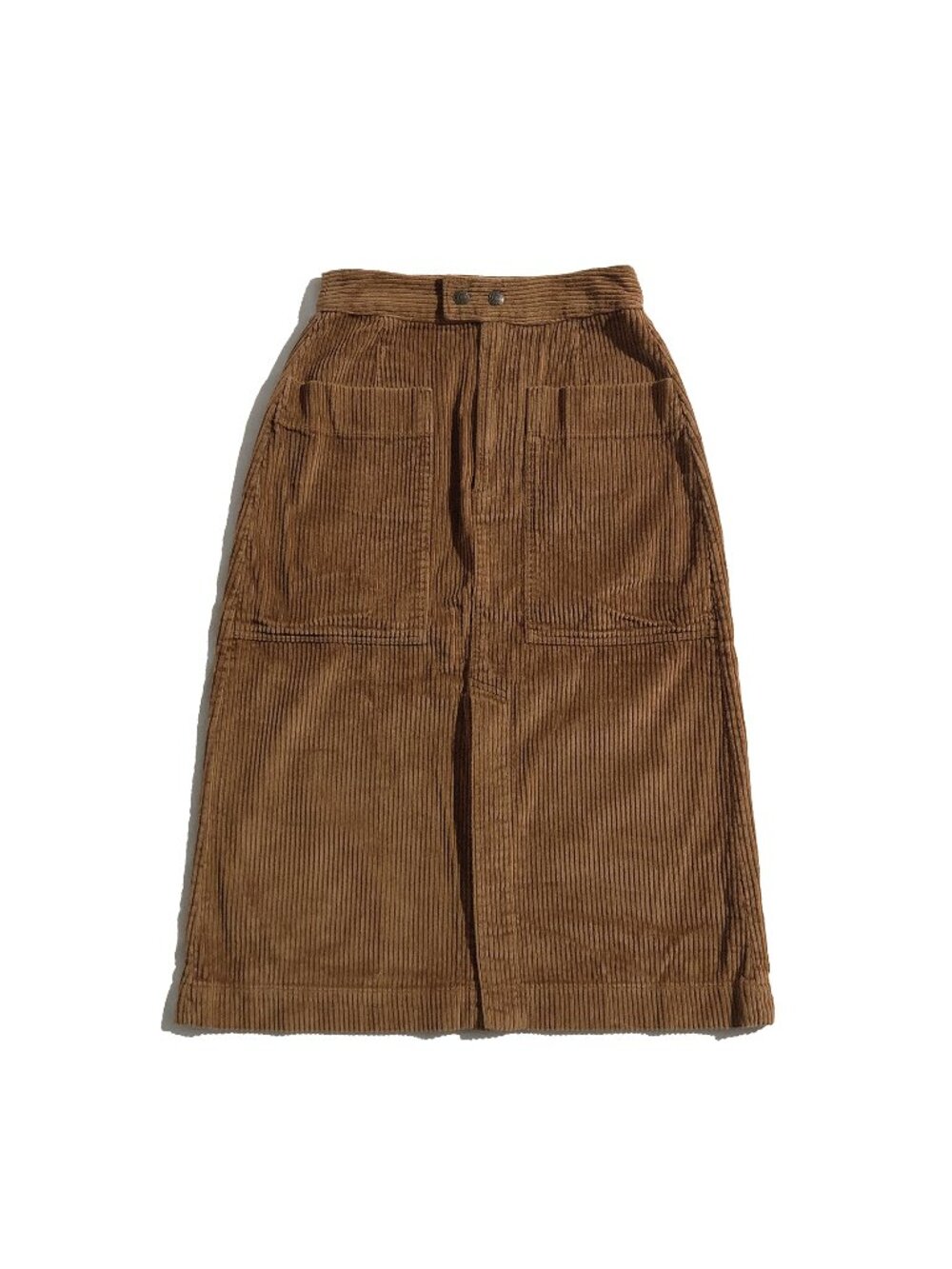 Gap Skirt Women’s Size 4P Brown Corduroy Front-Split Pencil Pockets Button